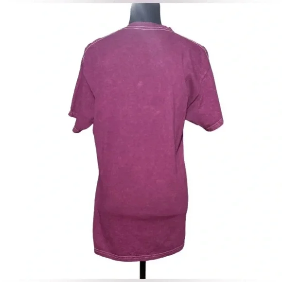 Nirvana Smiley Face Graphic Band T-shirt Size Medium NWOT Maroon Red Retro 90s - Picture 5 of 6